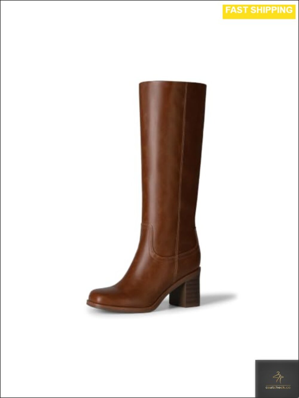Women's Square Toe Chunky Knee High Boots Pull-On 3-Inch Block Heel